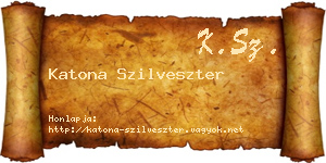Katona Szilveszter névjegykártya